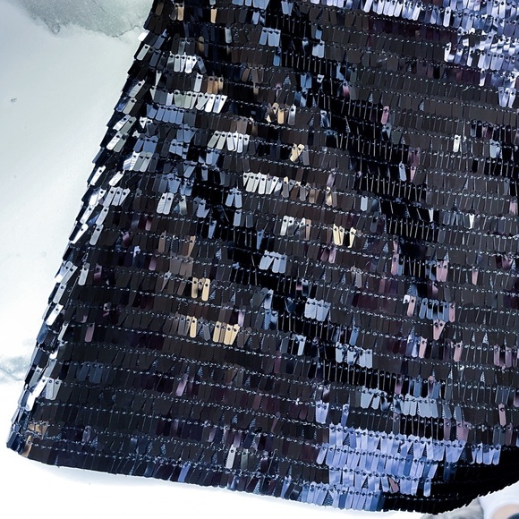 Ceren Ocak Sequin Mini Skirt Party Glam Sparkle Designer Black Size S EUC - Picture 3 of 7